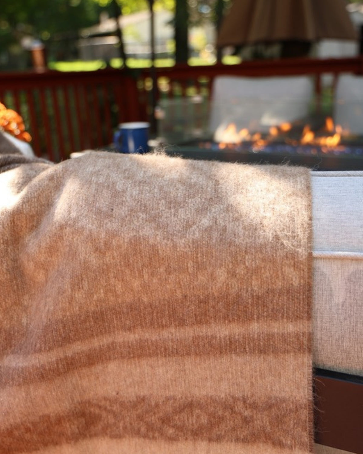 Taupe Natural alpaca wool throw
