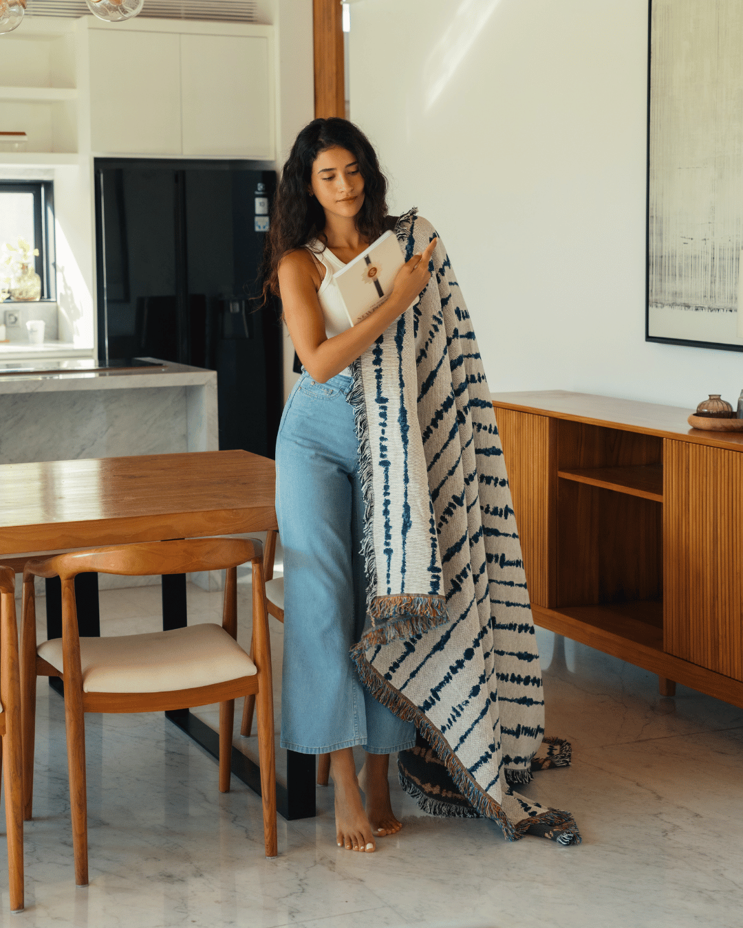 Vine Indigo blanket