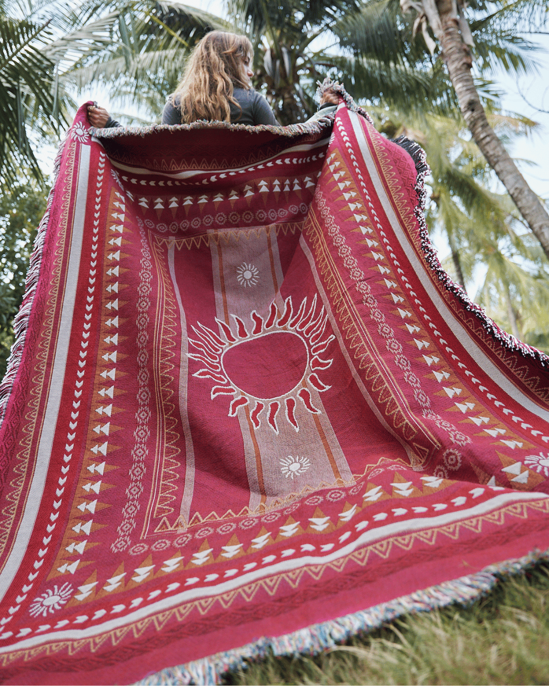 Sunset Burgundy Blanket