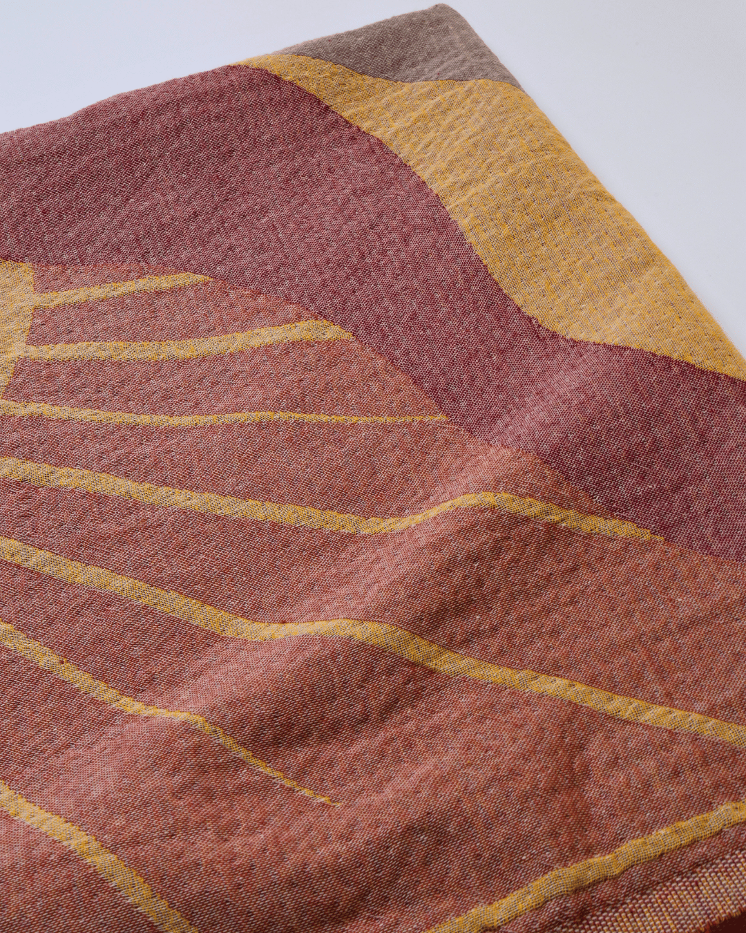 Organic Cotton Turkish Jacquard Towel - Terracotta Sun