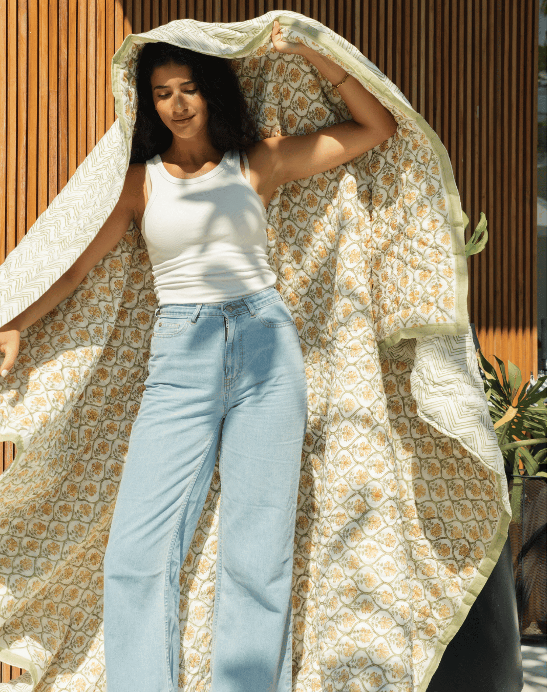 Garden Lattice Jaipur Quilt+Sham Cover Set