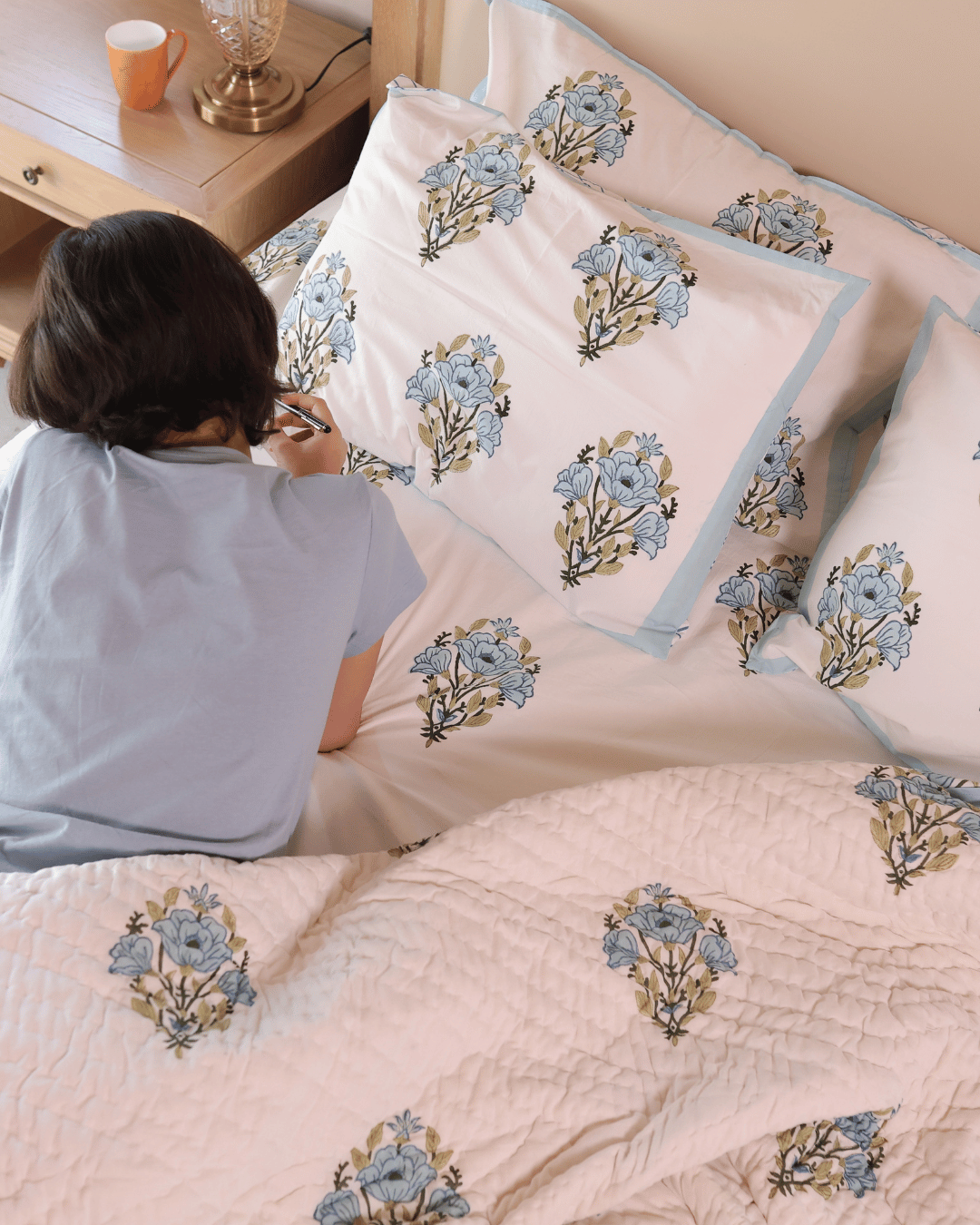 Blue Botanical Jaipur Sheet Set