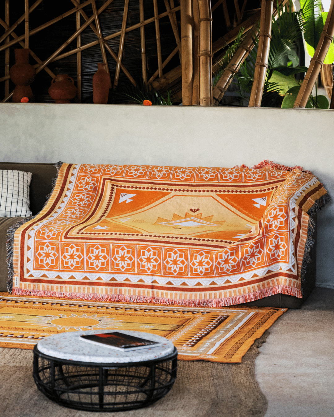 Orange Fern Blanket - naming this later