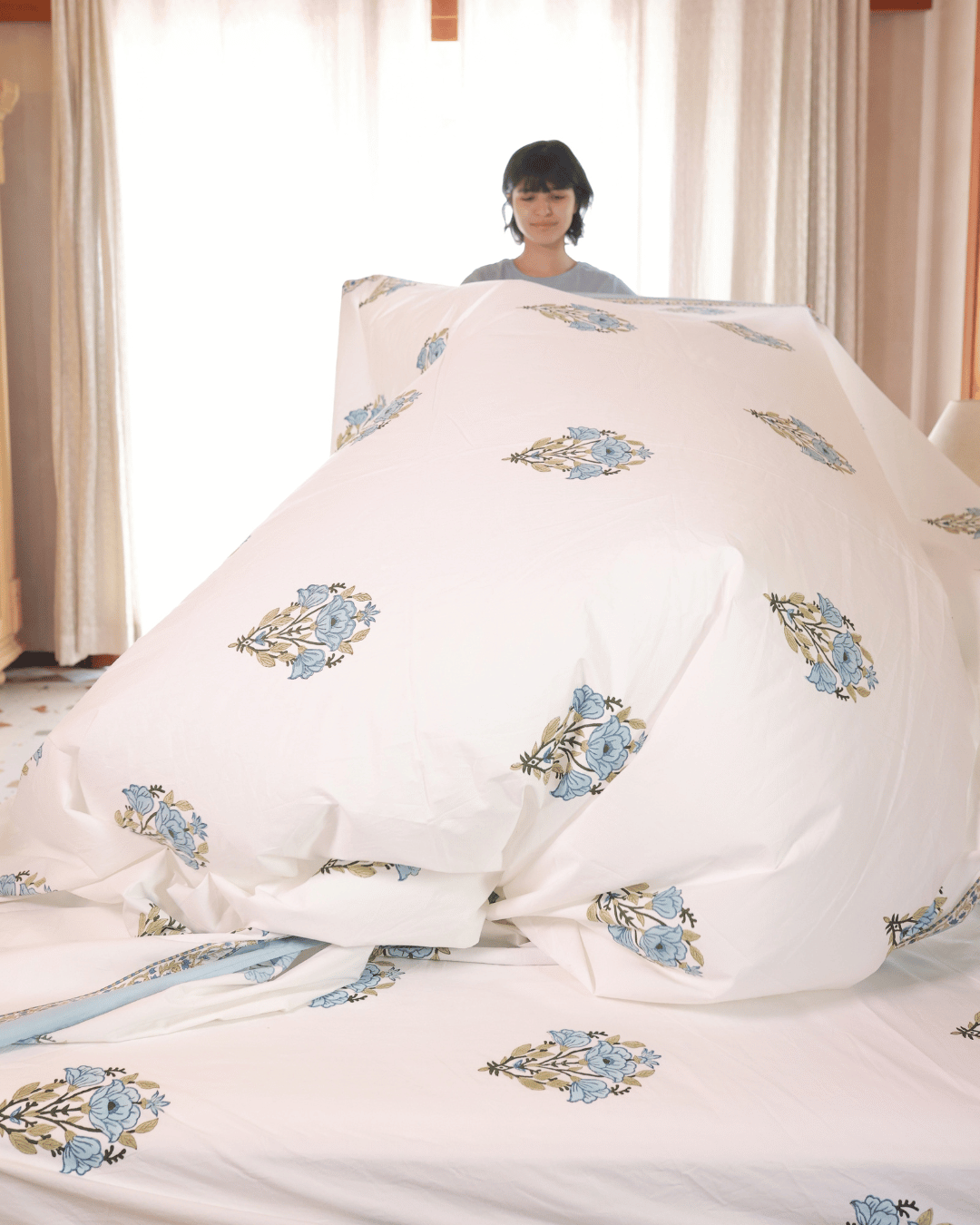 Blue Botanical Jaipur Sheet Set