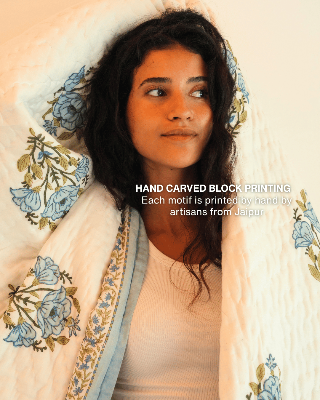 Blue Botanical Jaipur Quilt+Sham Cover Set