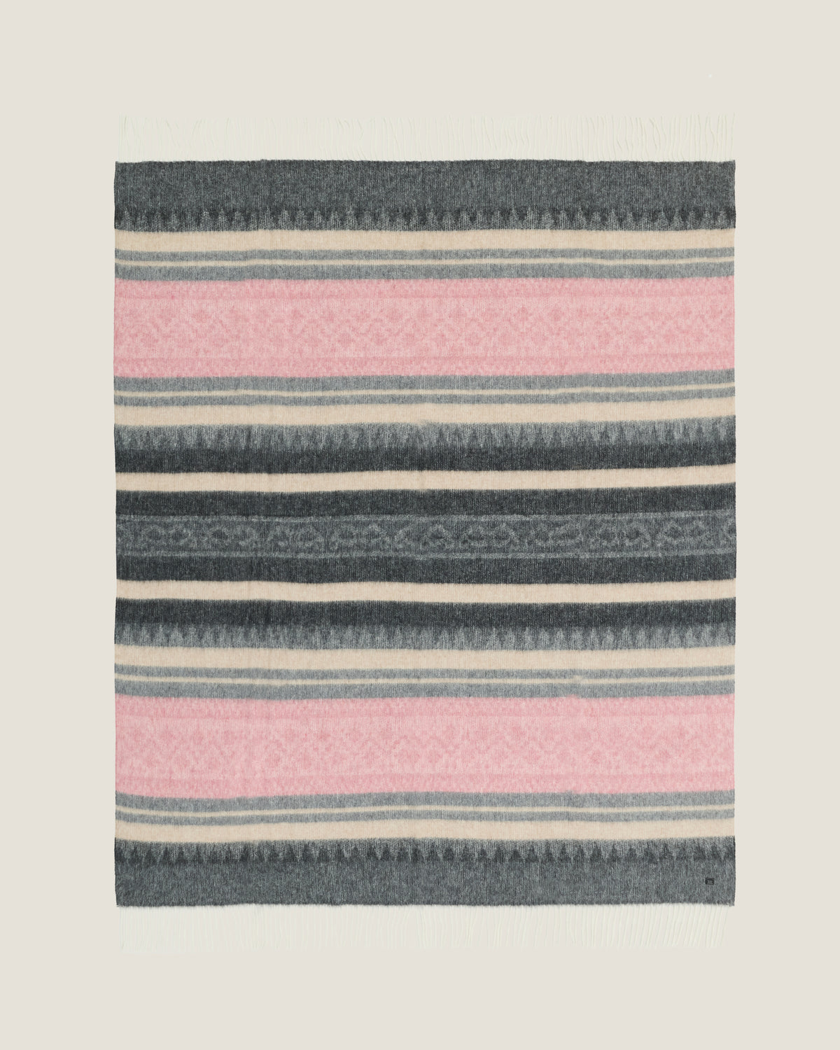 Alpaca Wool Throw Blush Charcoal