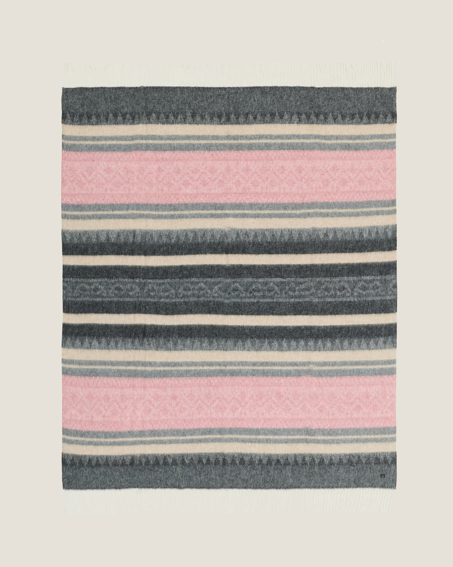 Alpaca Wool Throw Blush Charcoal