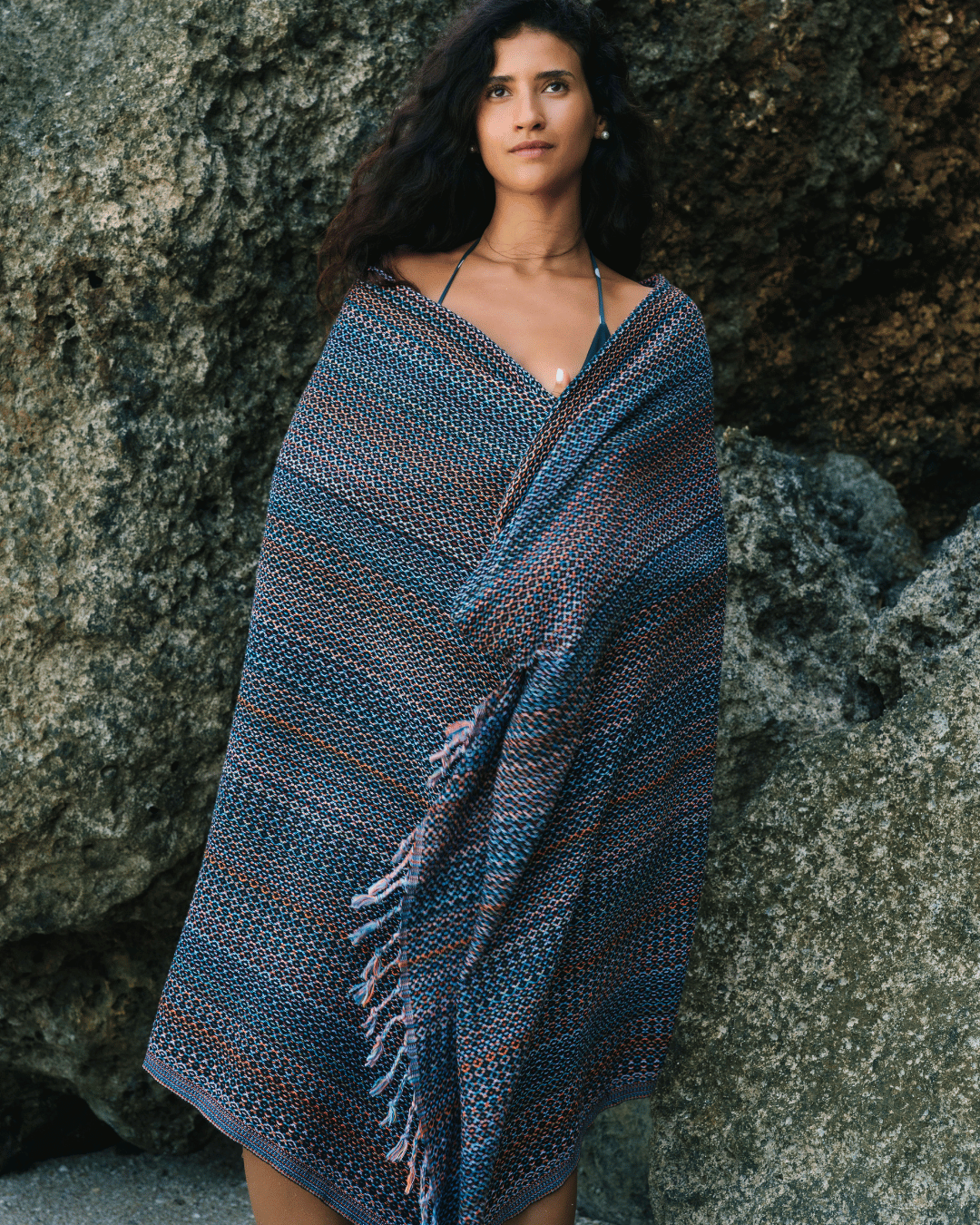 Organic Cotton Turkish Towel Midnight Mosaic