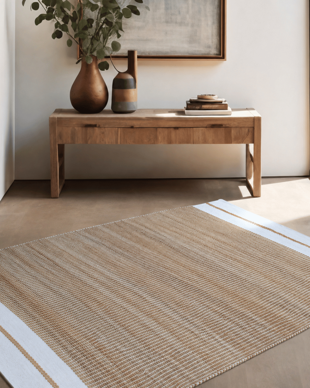 Shonto Grounded Rug — Handwoven Jute, Wool & Cotton Blend
