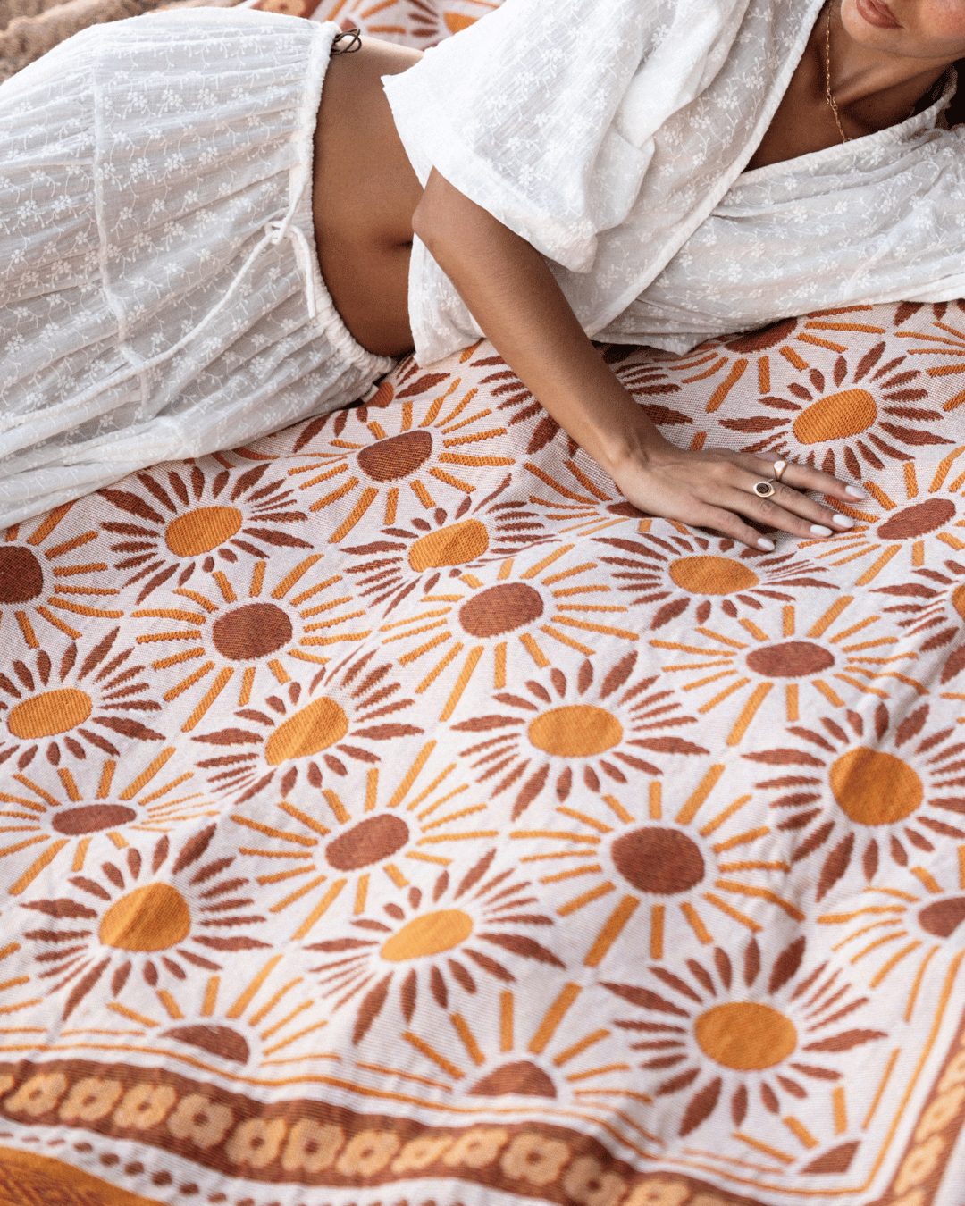 Orange Sunflower Blanket - naming this later