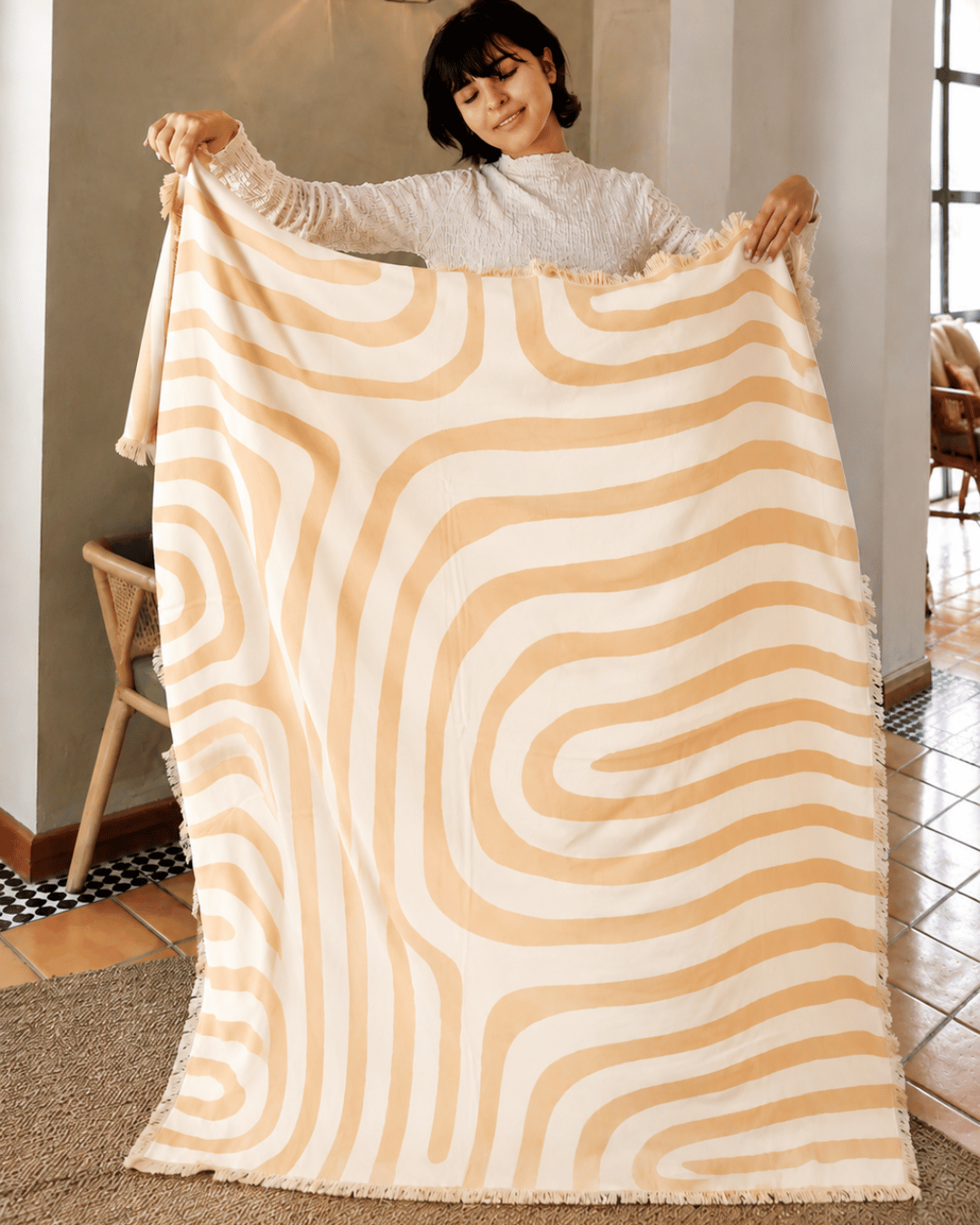 Whisperwind Bamboo Cotton Throw Contour Desert