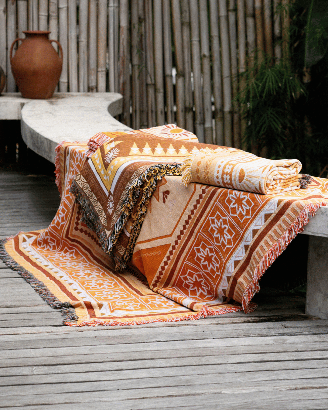 Orange Fern Blanket - naming this later