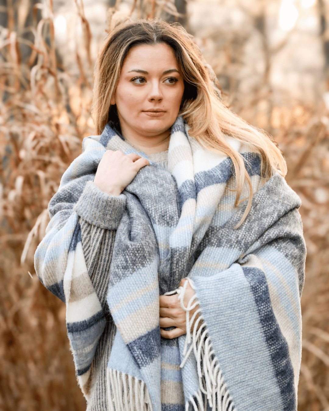 Alpaca Wool Throw Sky Slate