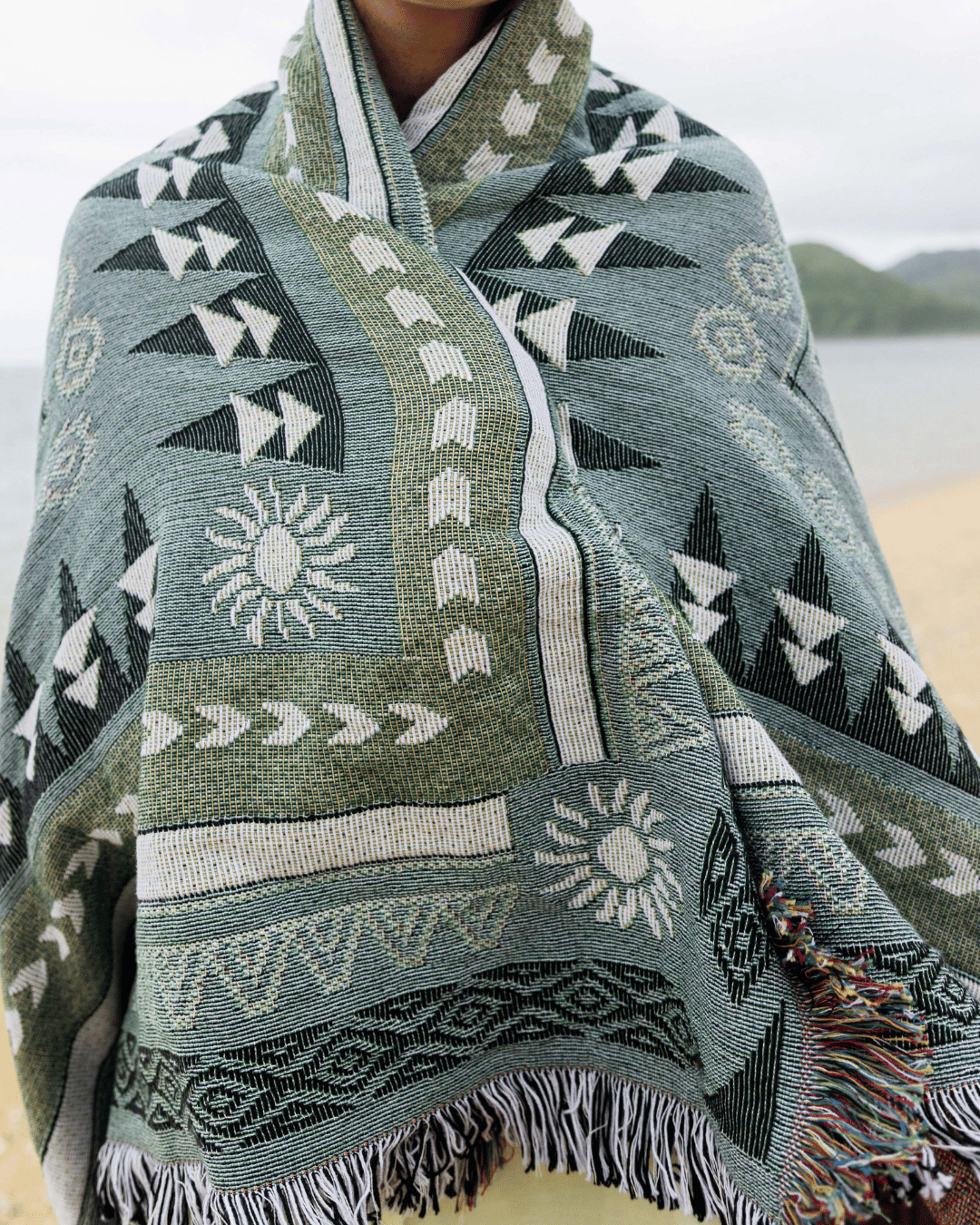 Green Sunset Blanket - naming this later