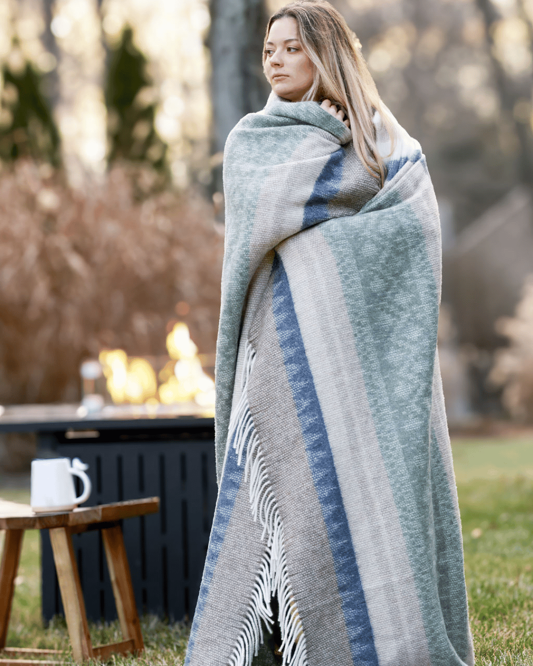 Alpaca Wool Throw Coastal Sage