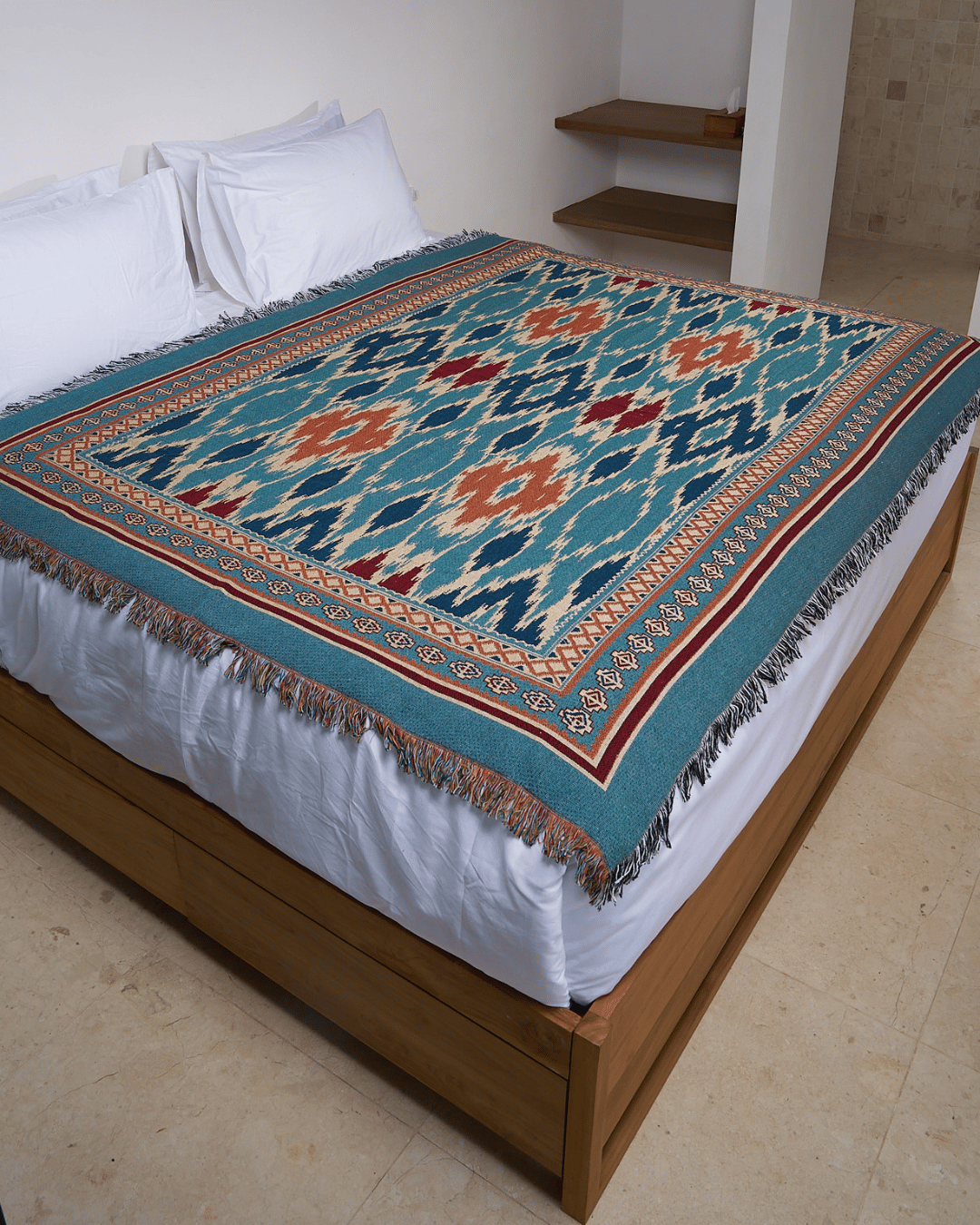 Nomad Indigo Ikat blanket