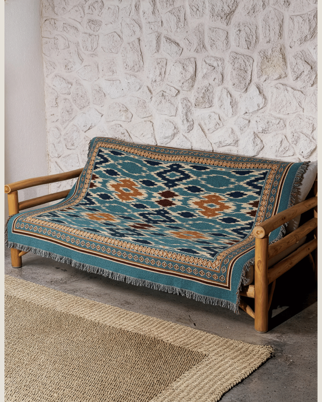 Nomad Indigo Ikat blanket