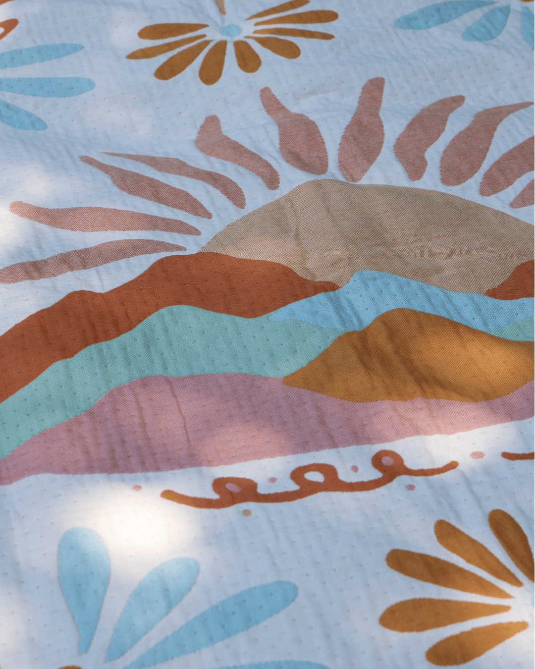 Aeraloom Jacquard Organic Cotton Bamboo Throw Desert Horizon