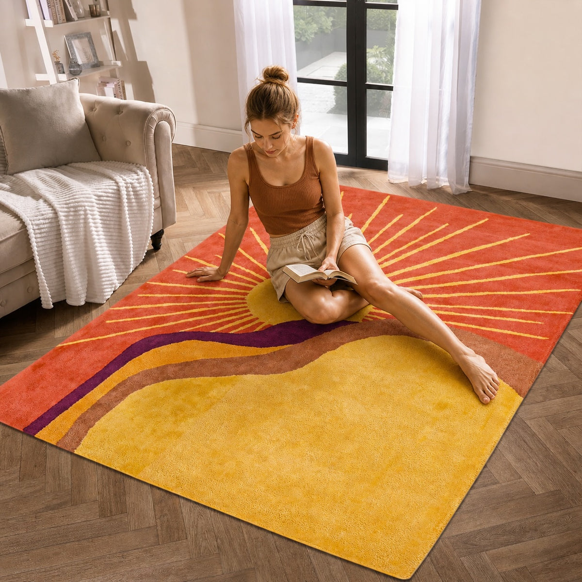 Solara Tufted Rug – Golden Horizon