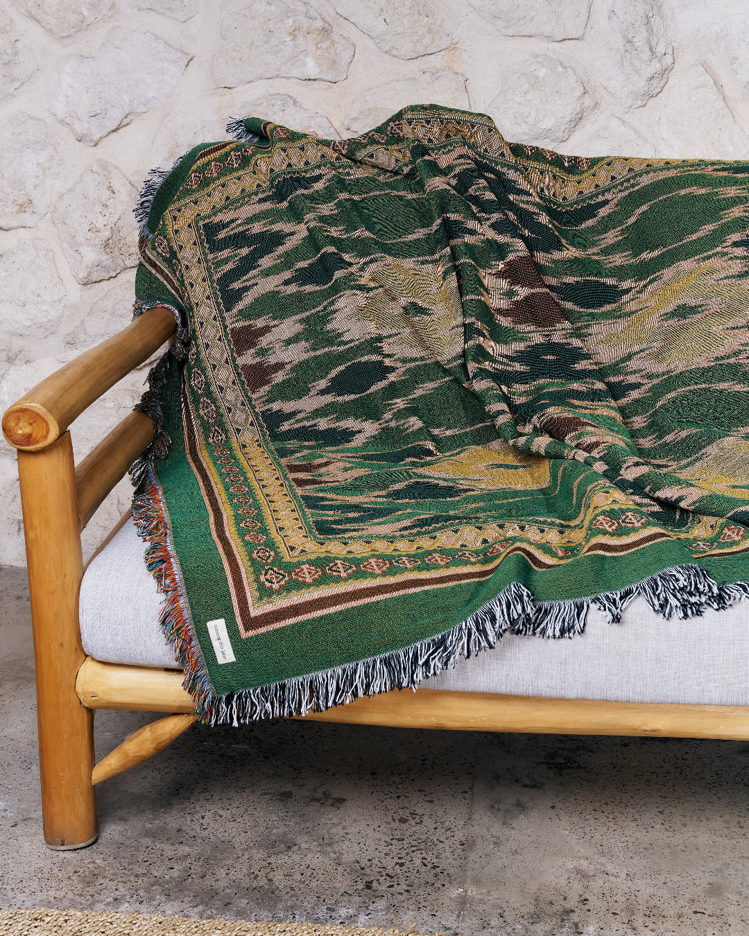 Nomad Green Ikat blanket
