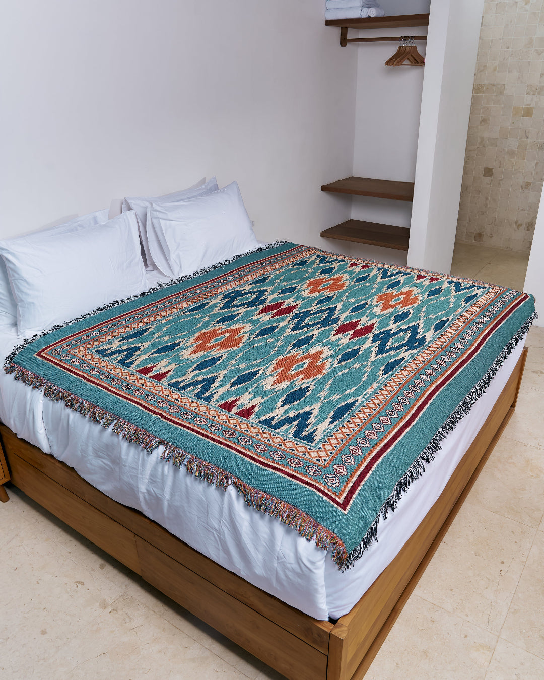 Nomad Indigo Ikat blanket