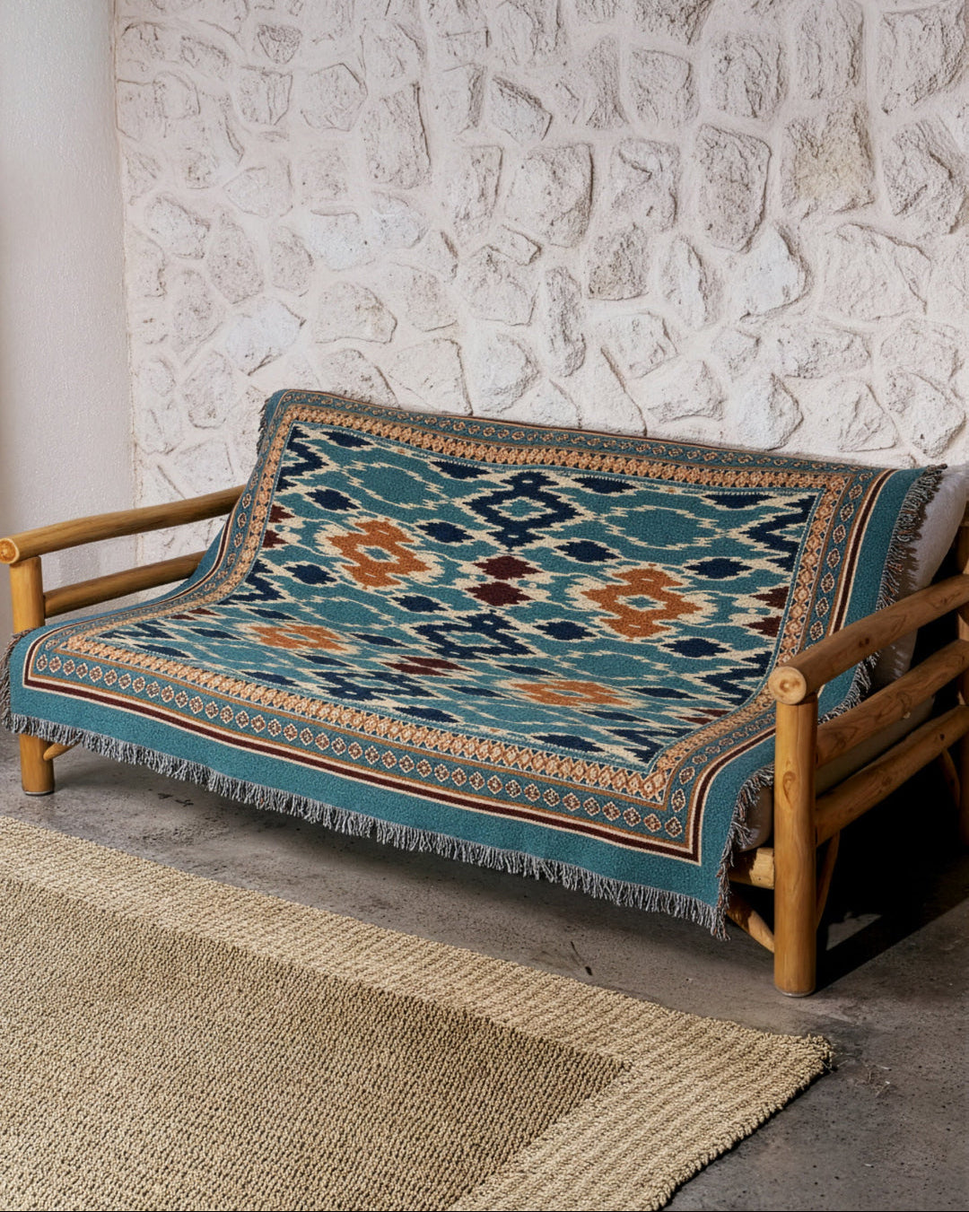 Nomad Indigo Ikat blanket