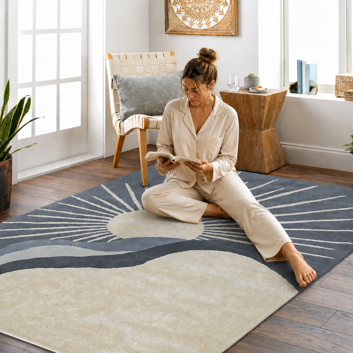 Solara Tufted Rug – Midnight Horizon