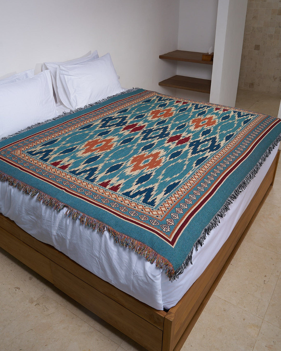 Nomad Indigo Ikat blanket