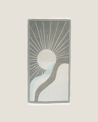 Organic Cotton Turkish Jacquard Towel in Coastal Sage, woven in Turkey from 100% organic cotton