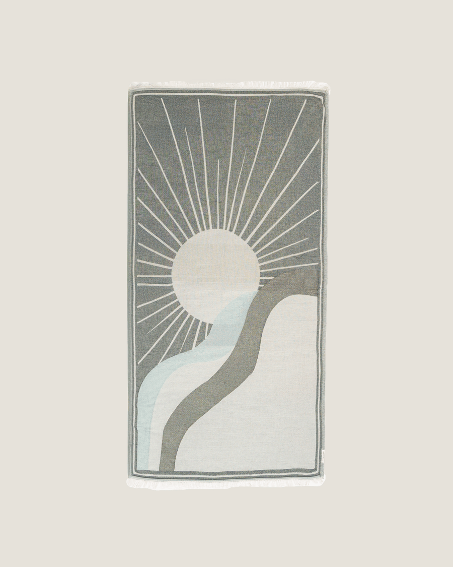 Organic Cotton Turkish Jacquard Towel in Coastal Sage, woven in Turkey from 100% organic cotton