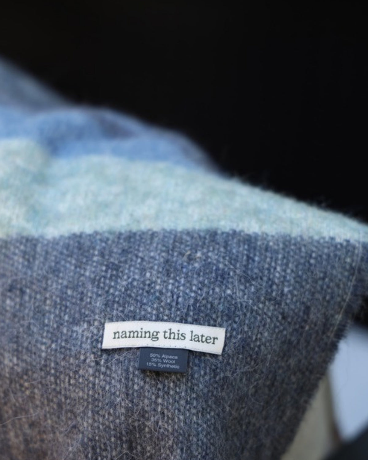 Storm Blue alpaca wool throw