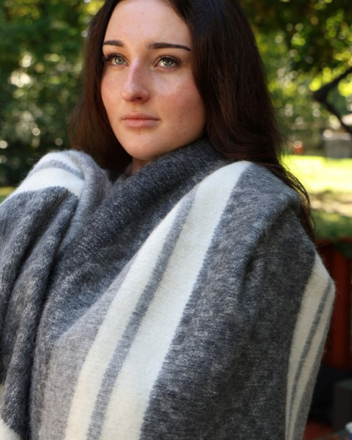 Stone Charcoal alpaca wool throw