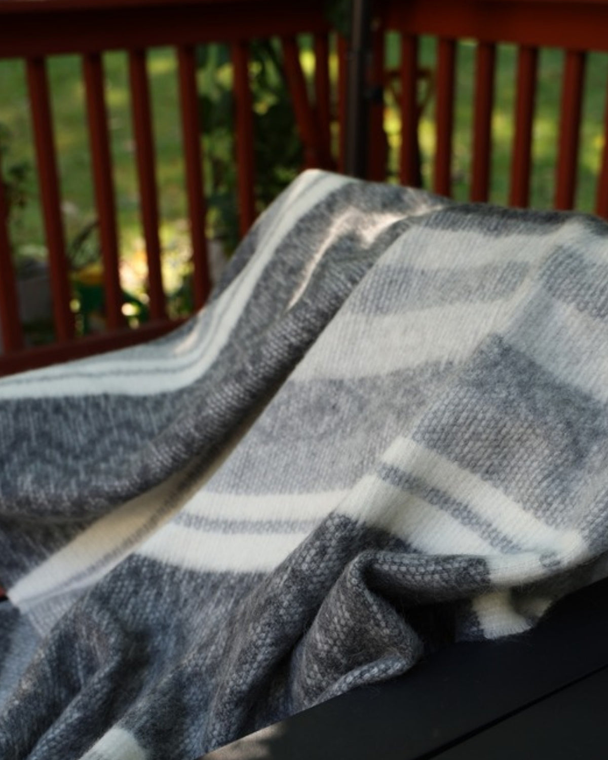 Stone Charcoal alpaca wool throw