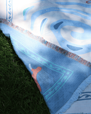 Aeraloom Jacquard Cotton Bamboo Throw Tide Play