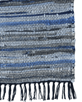 Manteno Indigo Heritage Rug — Handwoven Recycled Denim