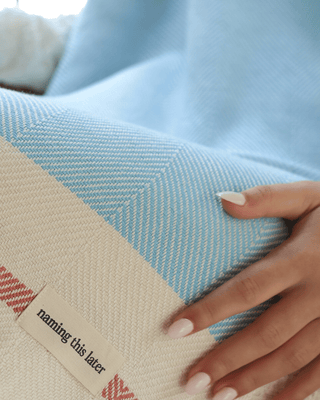 Airweave Herringbone Throw Coastal Blue