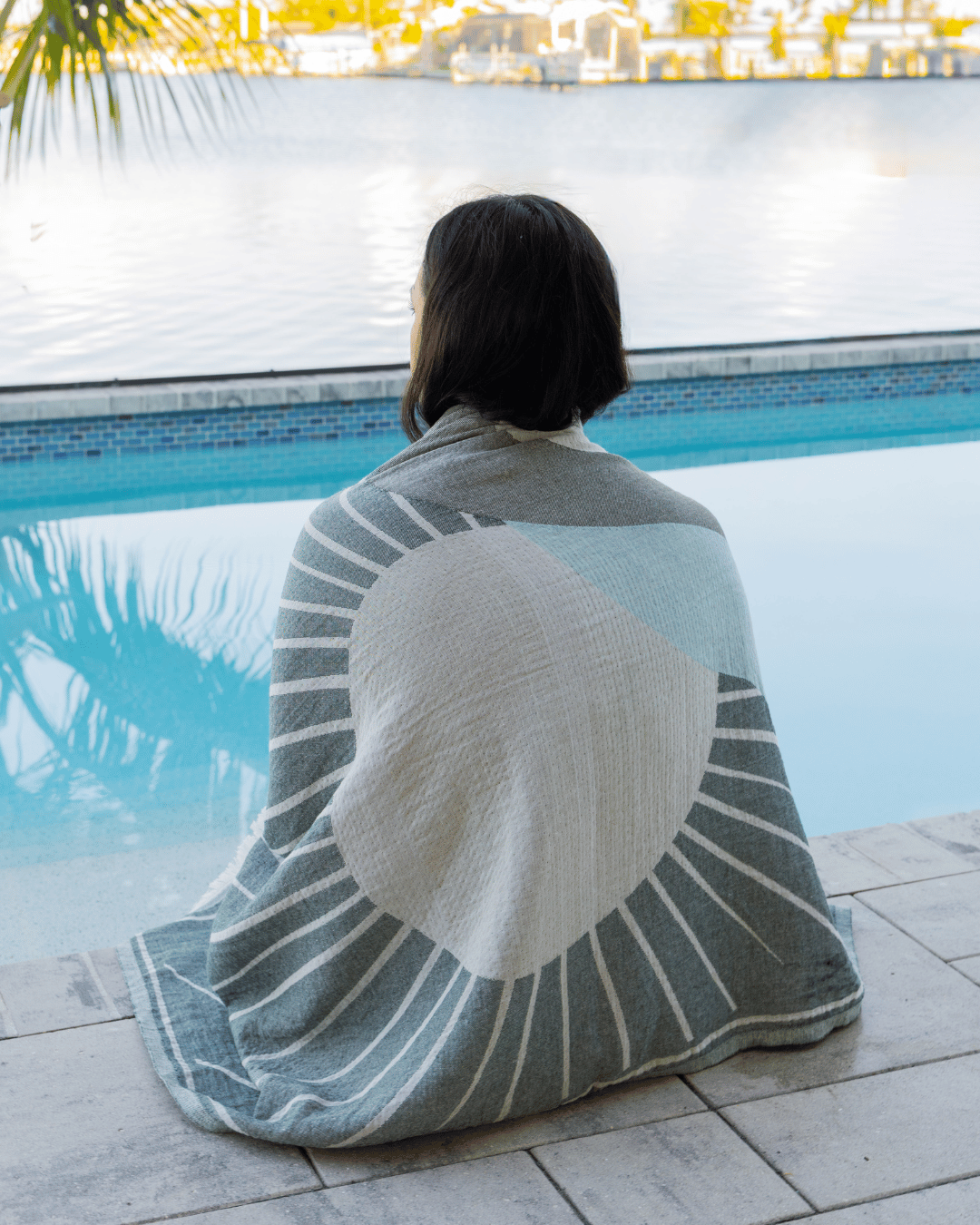 Organic Cotton Turkish Jacquard Towel - Coastal Sage