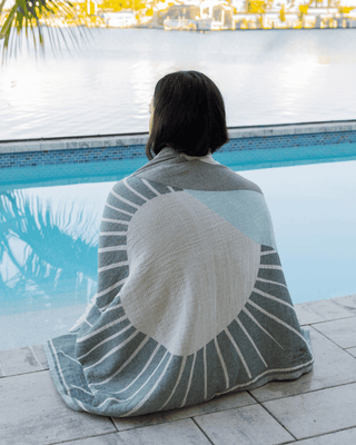 Organic Cotton Turkish Jacquard Towel - Coastal Sage