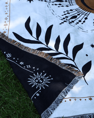 Aeraloom Jacquard Cotton Bamboo Throw Solar Ritual