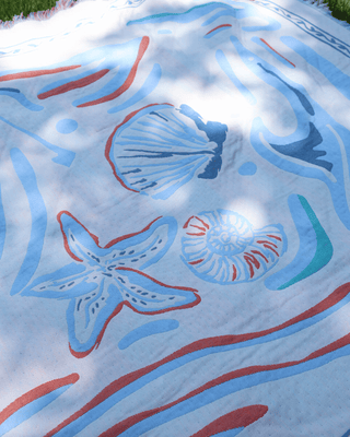 Aeraloom Jacquard Cotton Bamboo Throw Tide Play