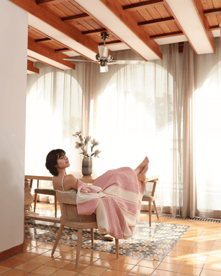 Mesa Waffle Throw Terracotta Sun