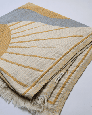 Organic Cotton Turkish Jacquard Towel - Golden Ray