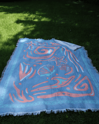 Aeraloom Jacquard Cotton Bamboo Throw Tide Play