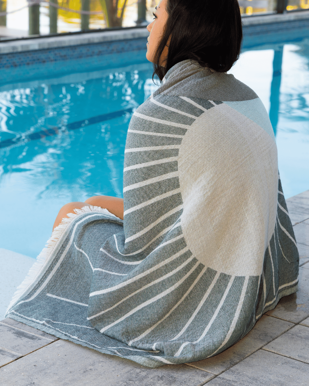 Organic Cotton Turkish Jacquard Towel - Coastal Sage