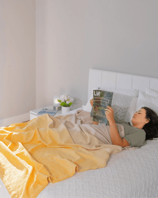 Organic Cotton Turkish Waffle Oversize Throw - Golden Dawn
