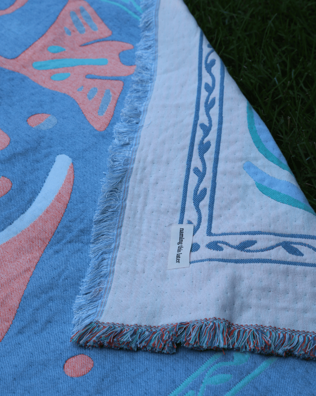 Aeraloom Jacquard Organic Cotton Bamboo Throw Tide Play