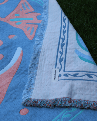 Aeraloom Jacquard Cotton Bamboo Throw Tide Play