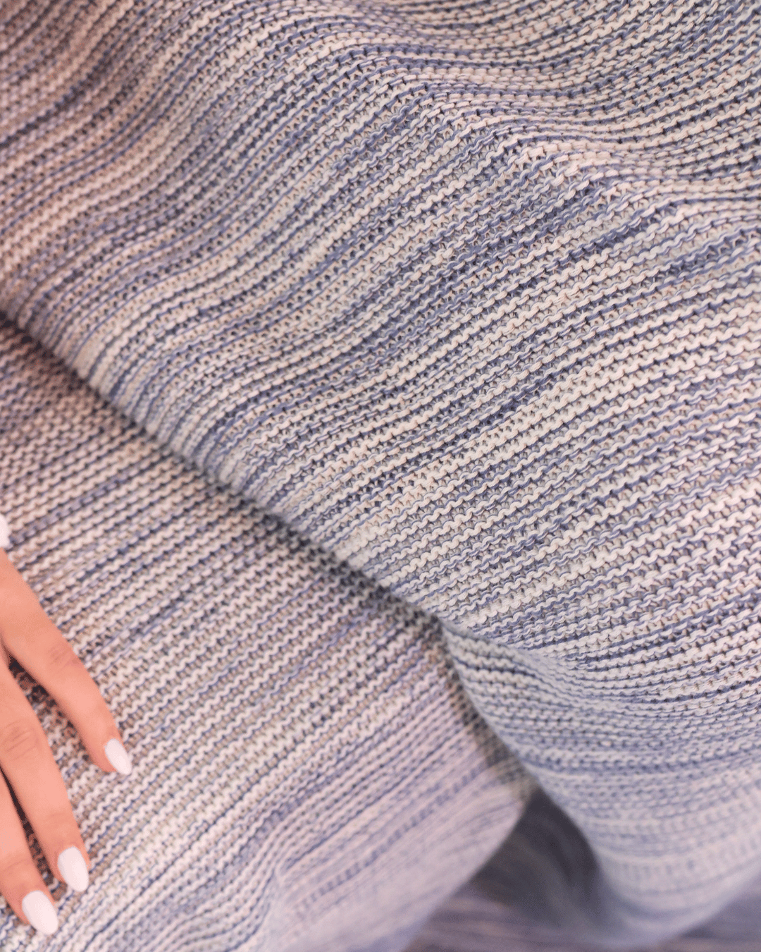 Ombreknit 100% Organic Cotton Knitted Blanket - Tide