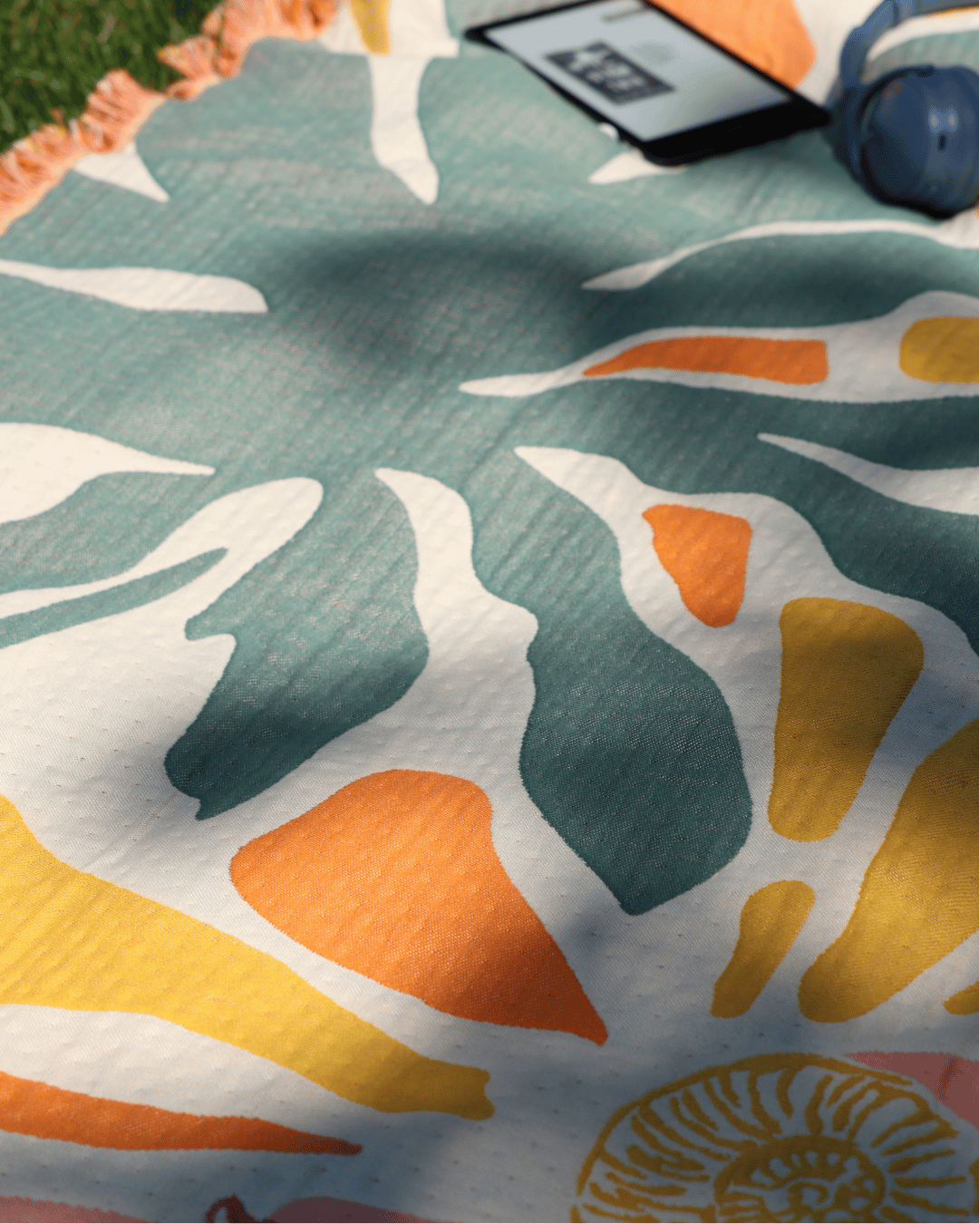 Aeraloom Jacquard Organic Cotton Bamboo Throw Coral Coast