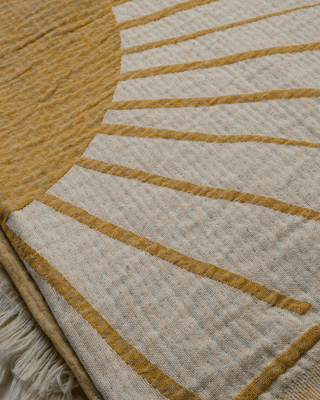 Organic Cotton Turkish Jacquard Towel - Golden Ray